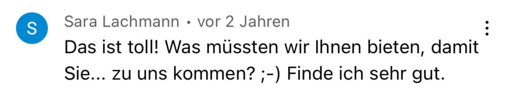 derLÖSER - Trainer Coach Keynote Speaker Verkauf und Vertrieb - YouTube Kommentar