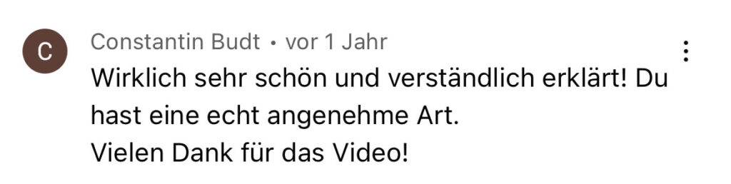 derLÖSER - Trainer Coach Keynote Speaker Verkauf und Vertrieb - YouTube Kommentar