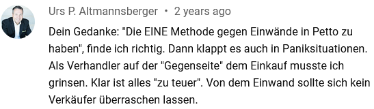 derLÖSER Keynote Speaker Vertrieb - YouTube Kommentar