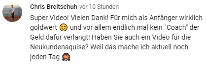 derLÖSER Keynote Speaker Vertrieb - YouTube Kommentar