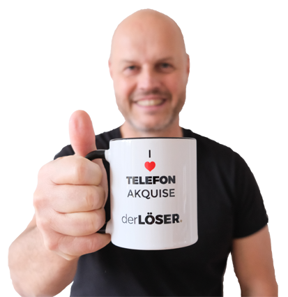 derLÖSER mit Akquise Tasse